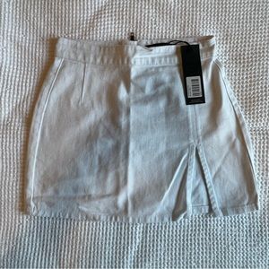 BRAND NEW white denim skirt